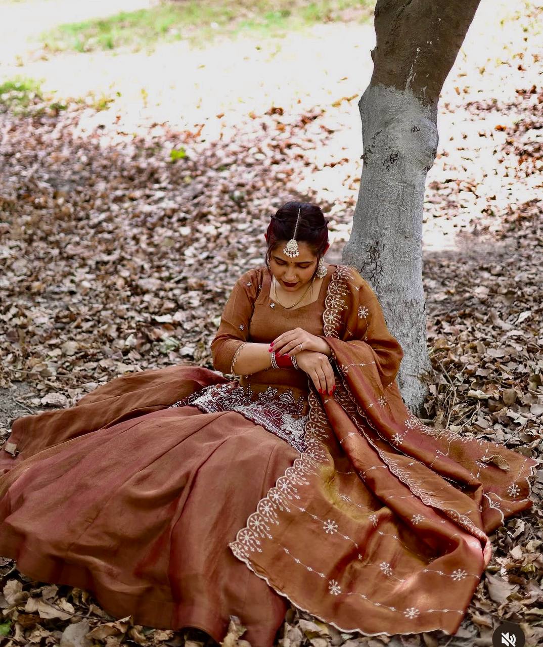 A Brown Embroidered Silk Suit - Image 5
