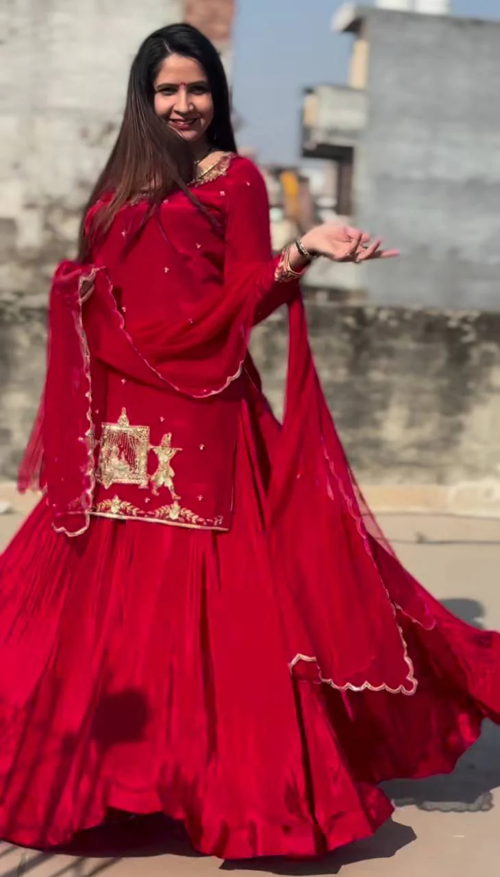 A  Red and Pink Top Lehenga Fashion Statements - Image 2