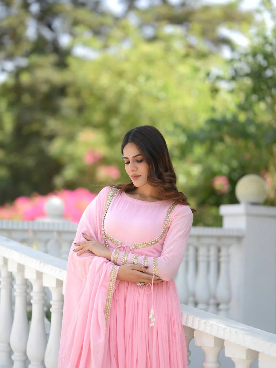 Blush Elegance Flowing Pink Attire - Image 5