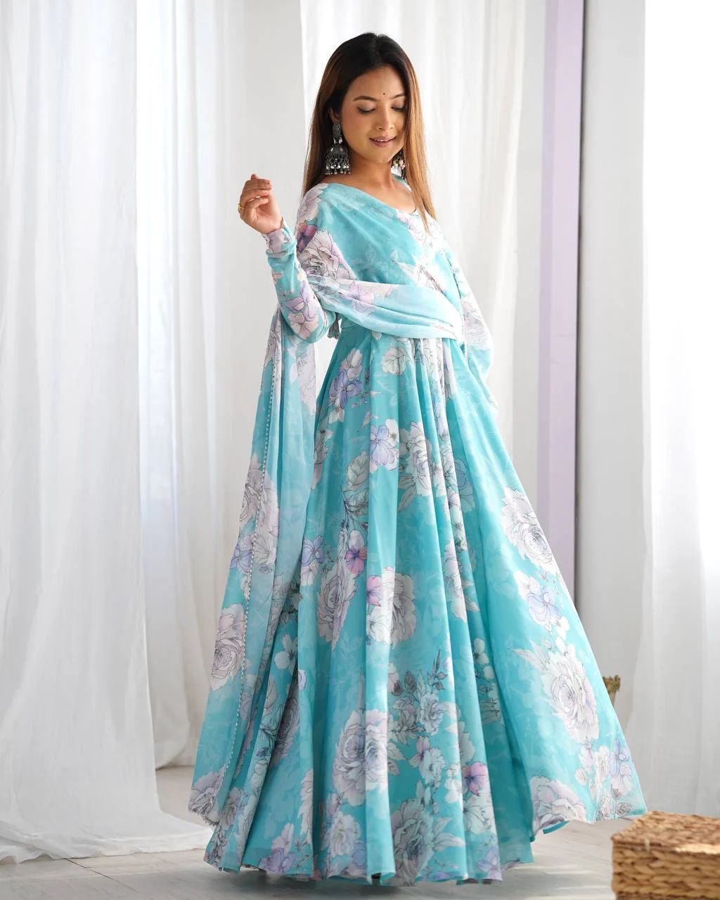 Elegance in Bloom: Floral Chiffon Delight - Image 6