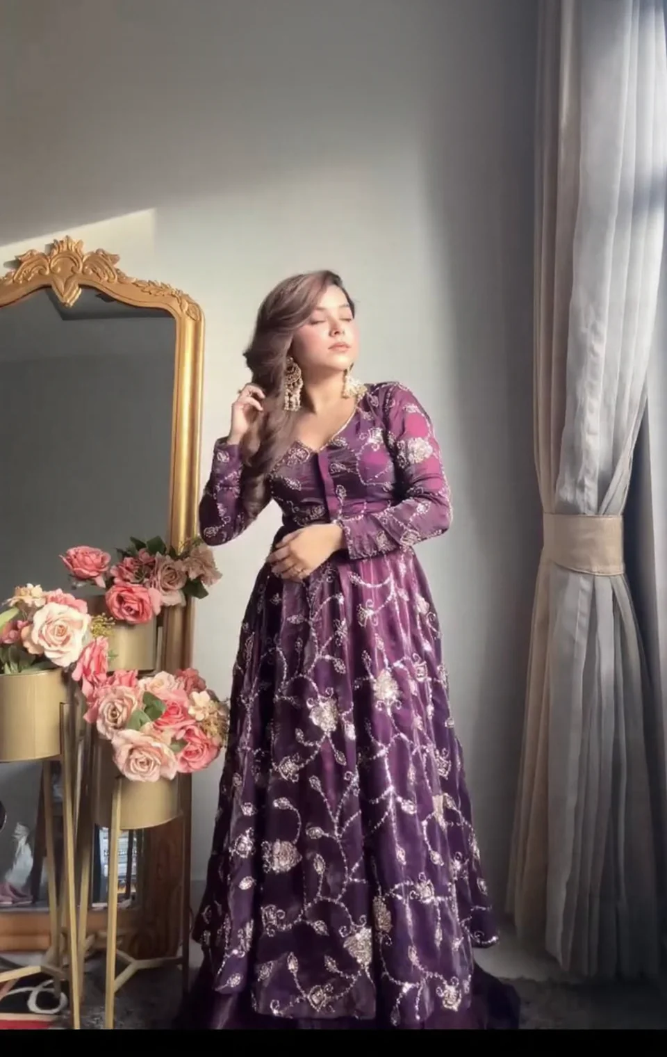Glamorous Moments Flowing in Purple Delight - Image 2