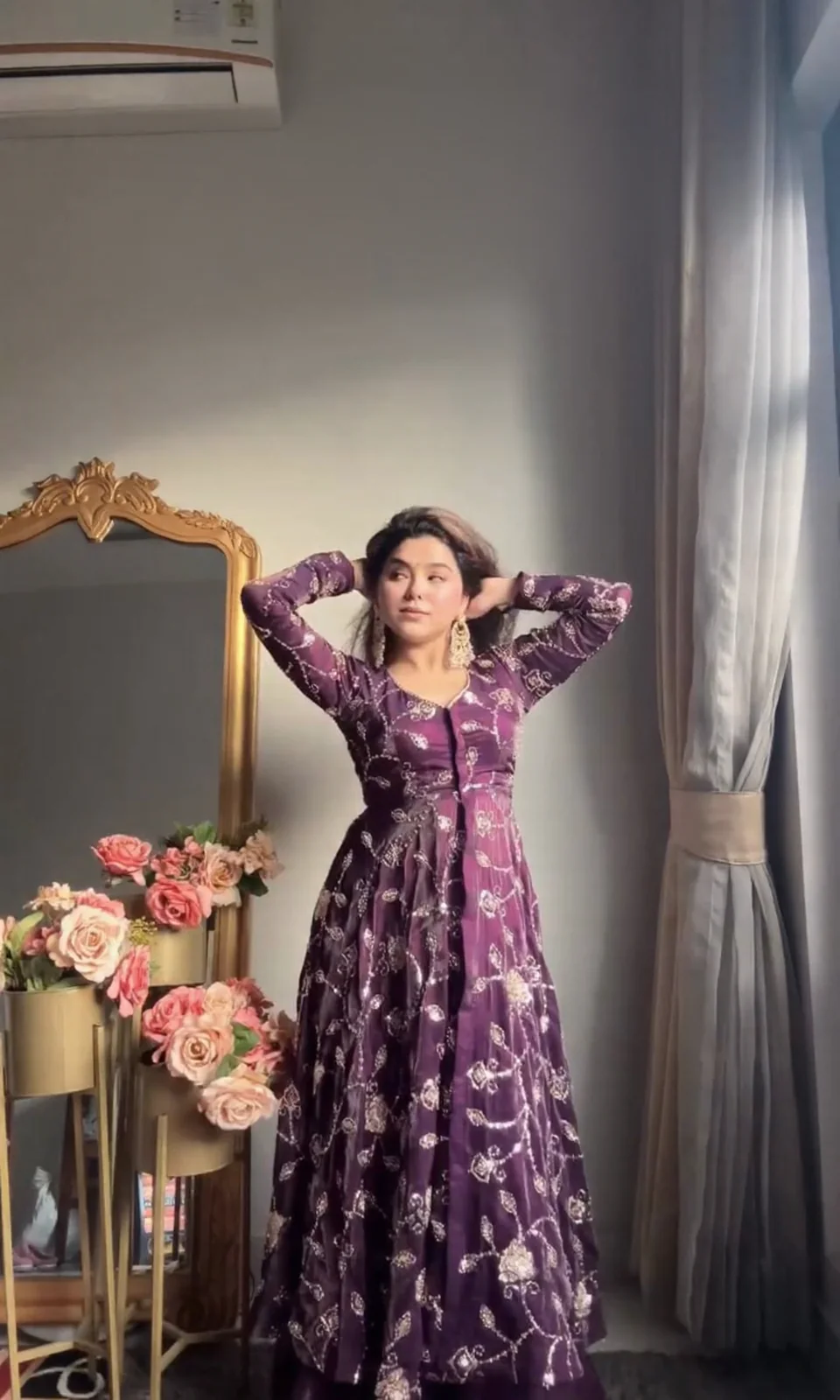 Glamorous Moments Flowing in Purple Delight - Image 4