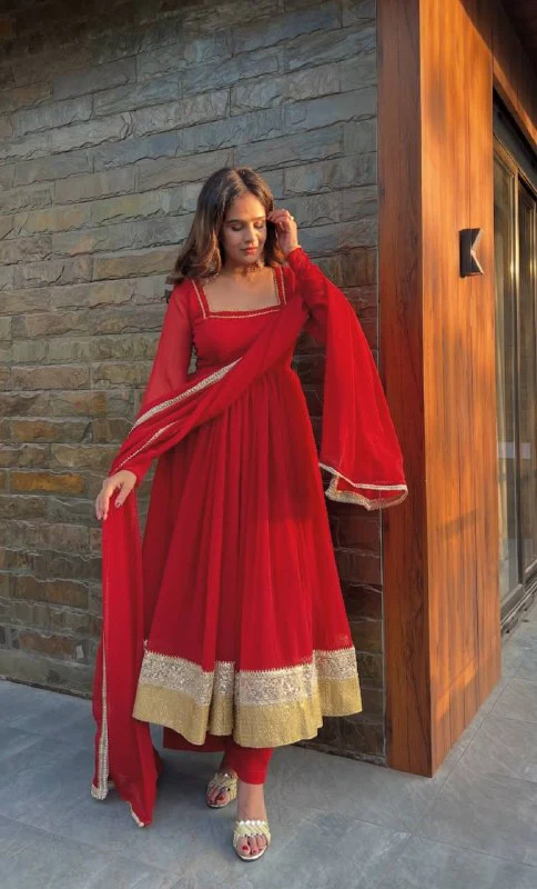 Glamorous Red Ensemble for Festive Occasions