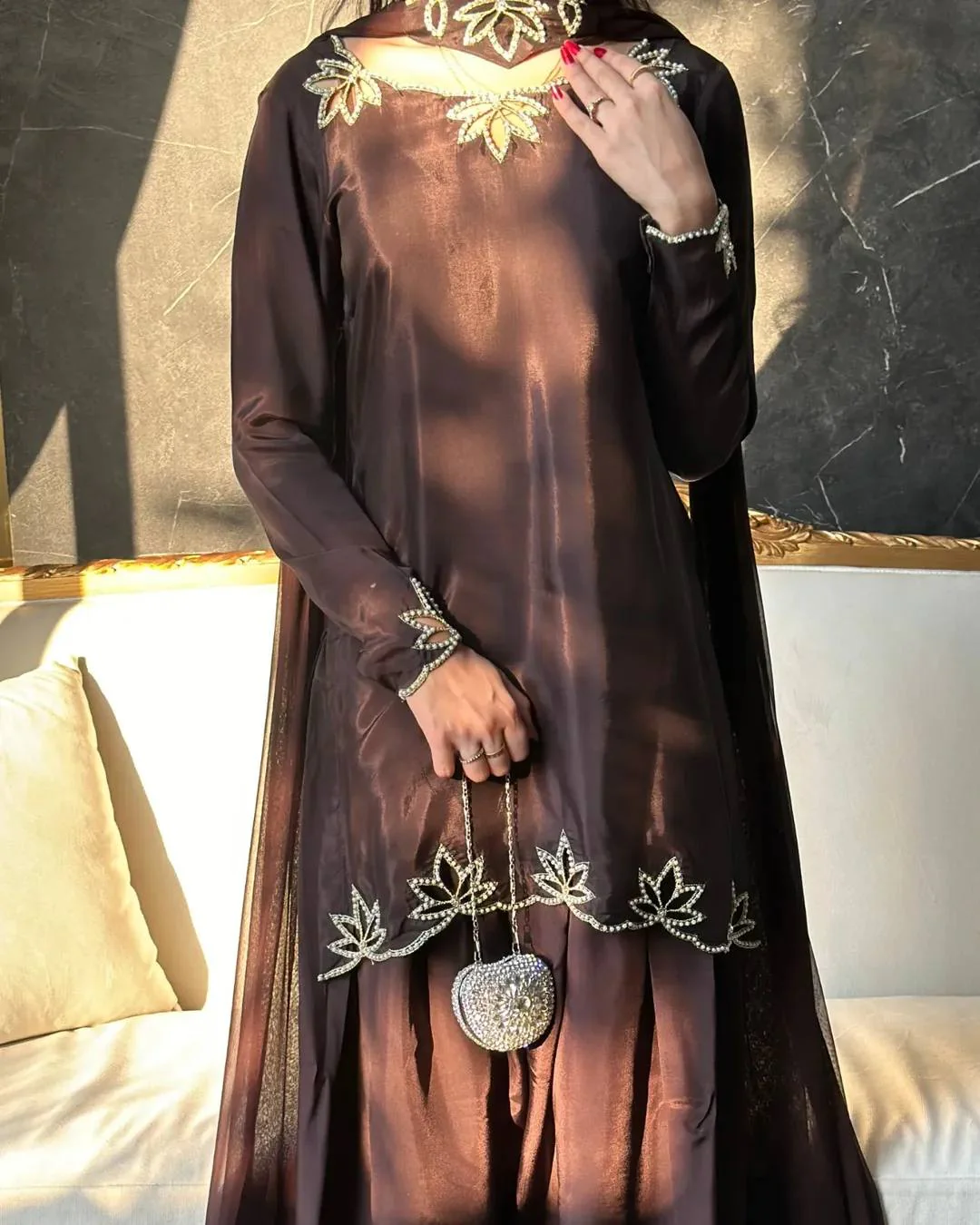 Graceful Attire with Floral Embellishments - Image 4