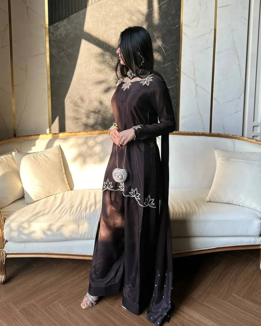 Graceful Attire with Floral Embellishments - Image 5