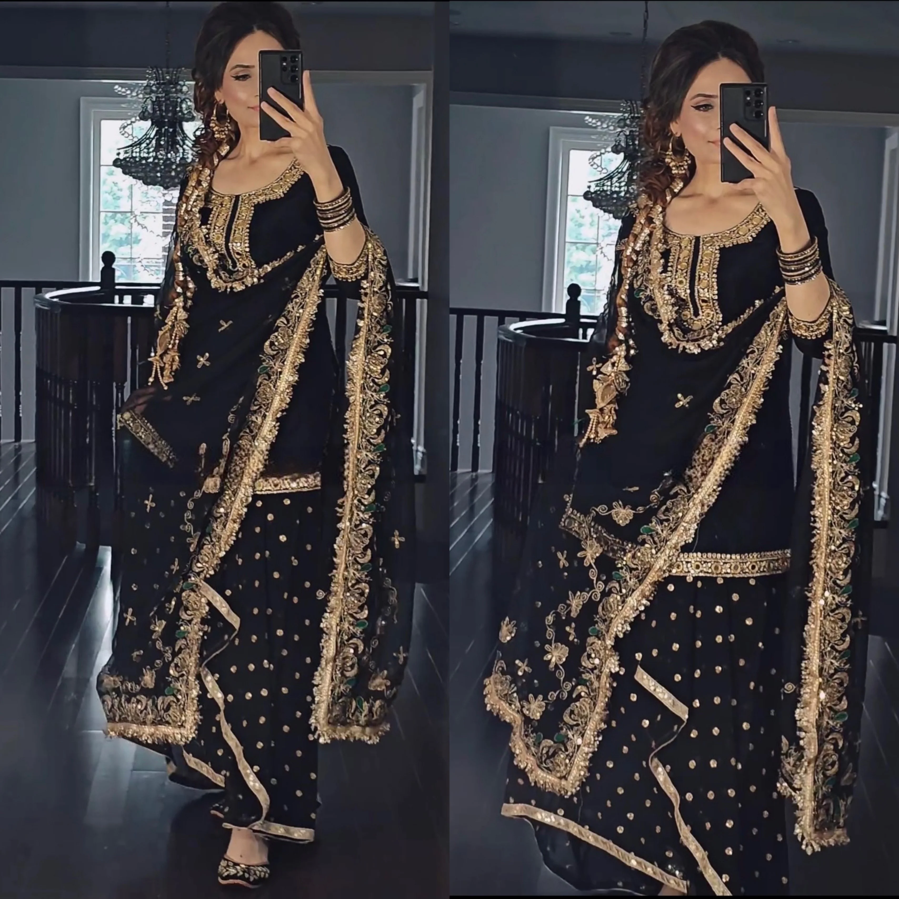 Two Colour Launching New Party Wear Look Top Dhoti Skirt and Dupatta Set - Image 3